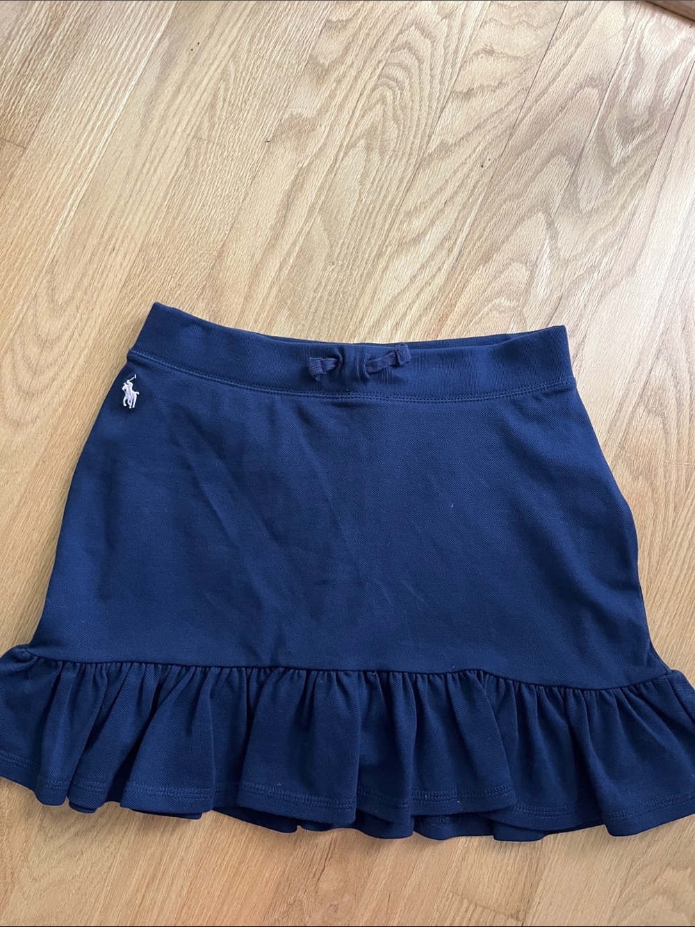 POLO Ralph Lauren Girls' Navy Ruffle-Hem A-Line Skirt with Shorts